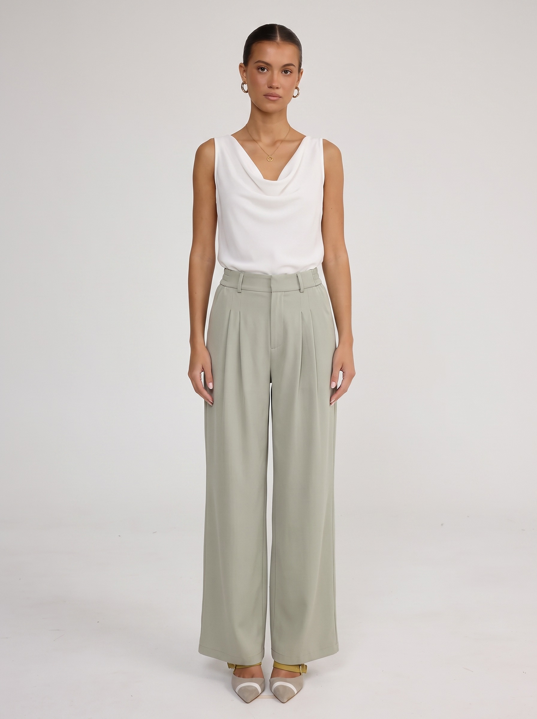 Classic Wide-Leg Pant - Light Sage