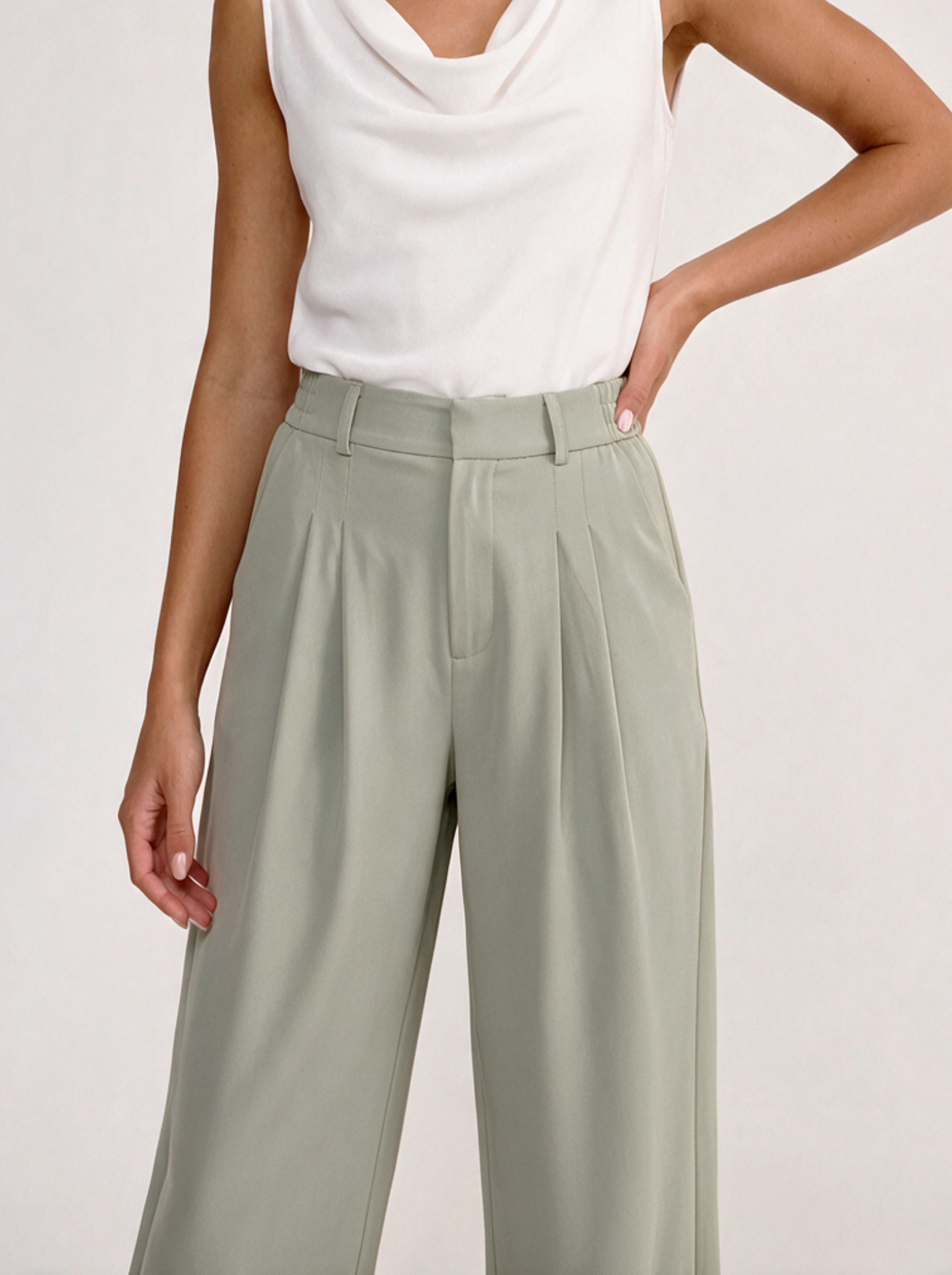 Classic Wide-Leg Pant - Light Sage