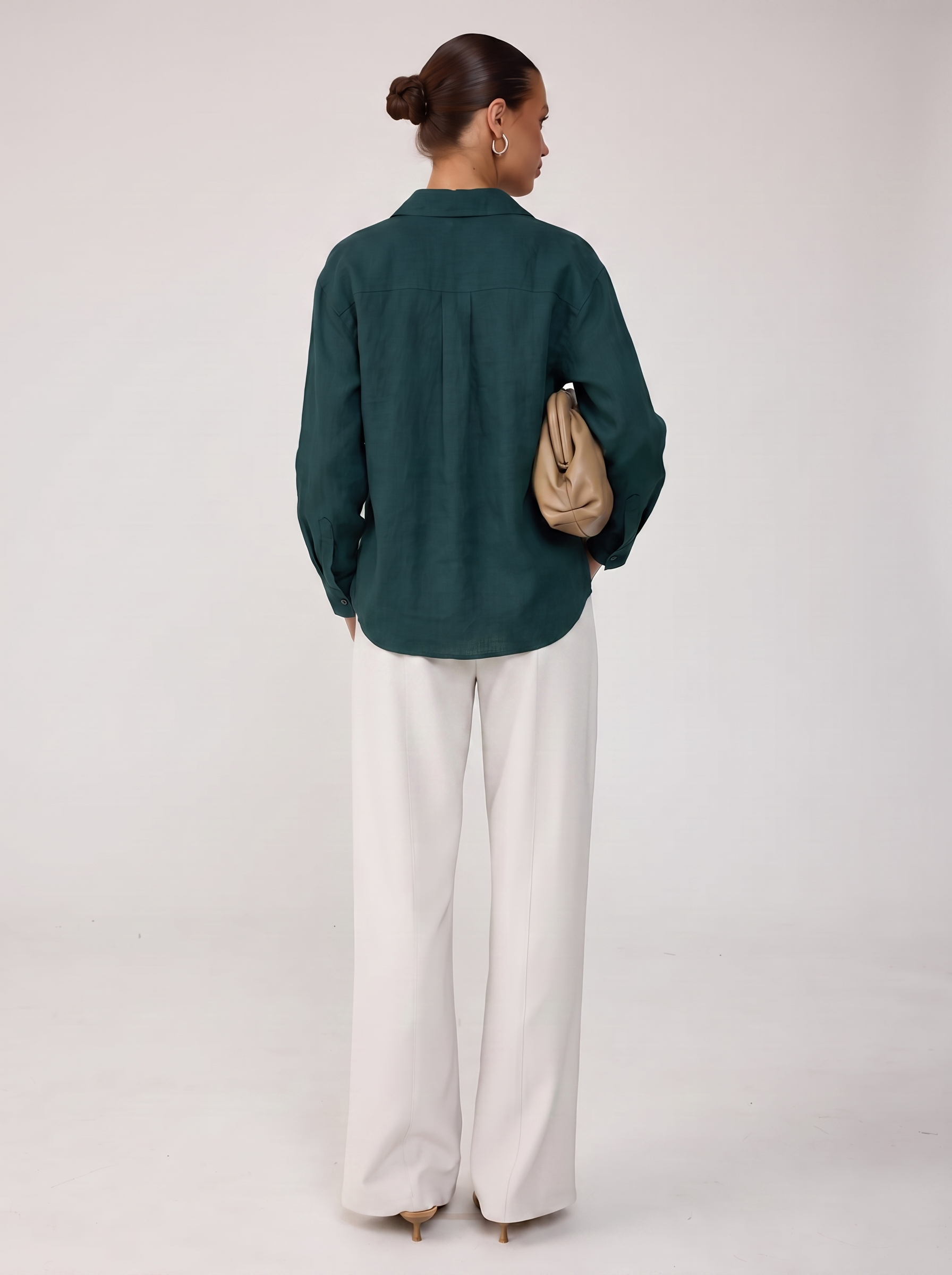 Classic Linen Blend Shirt - Teal
