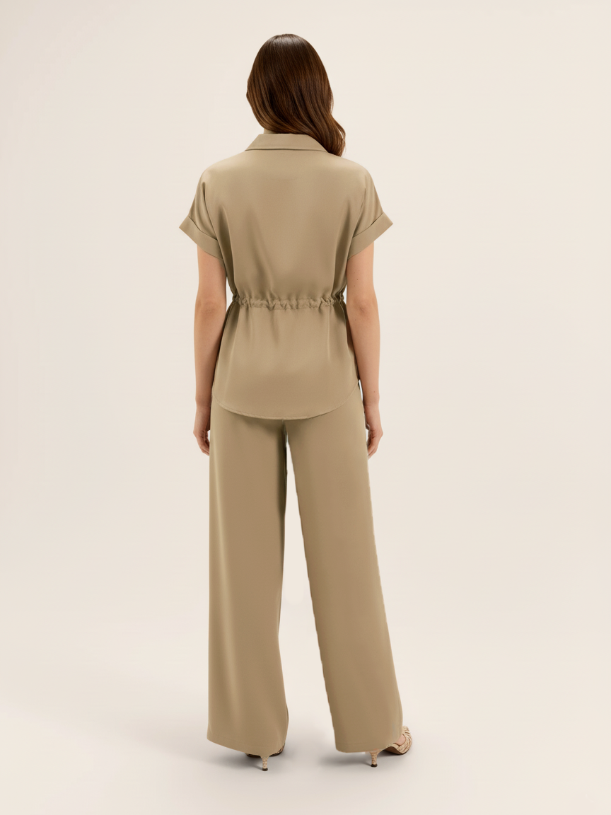 Mocha Shirt-Pant Co-Ord