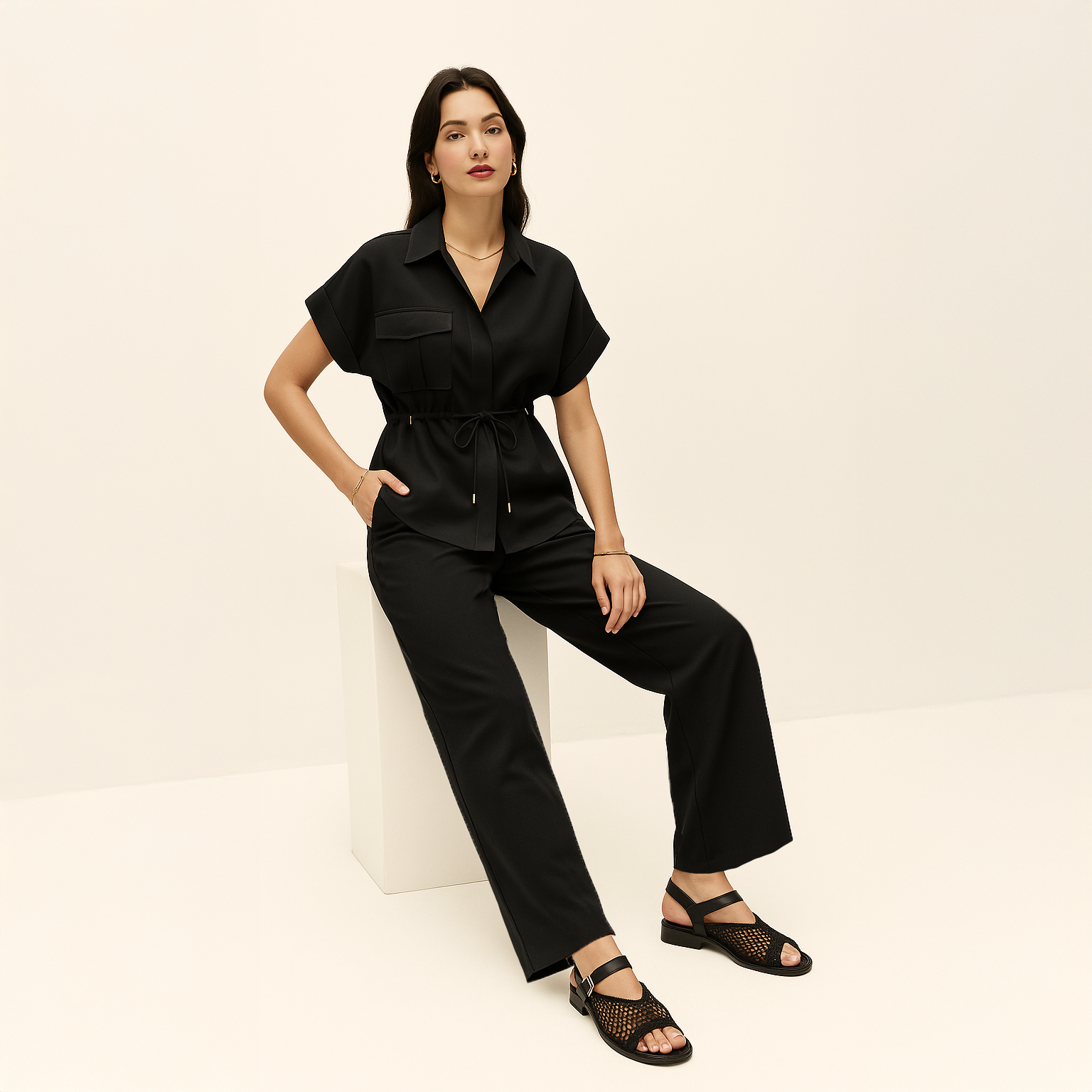 Black Shirt-Pant Co-Ord