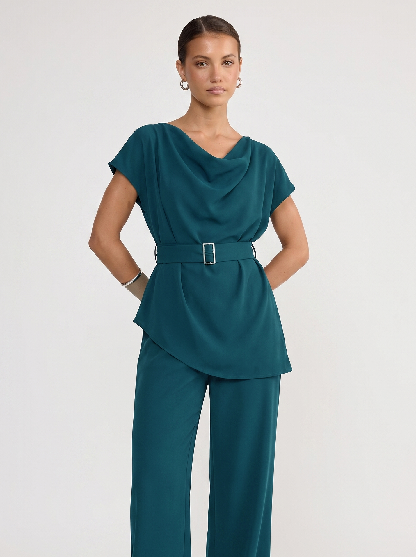 The Cowl Co-Ord - Dark Teal