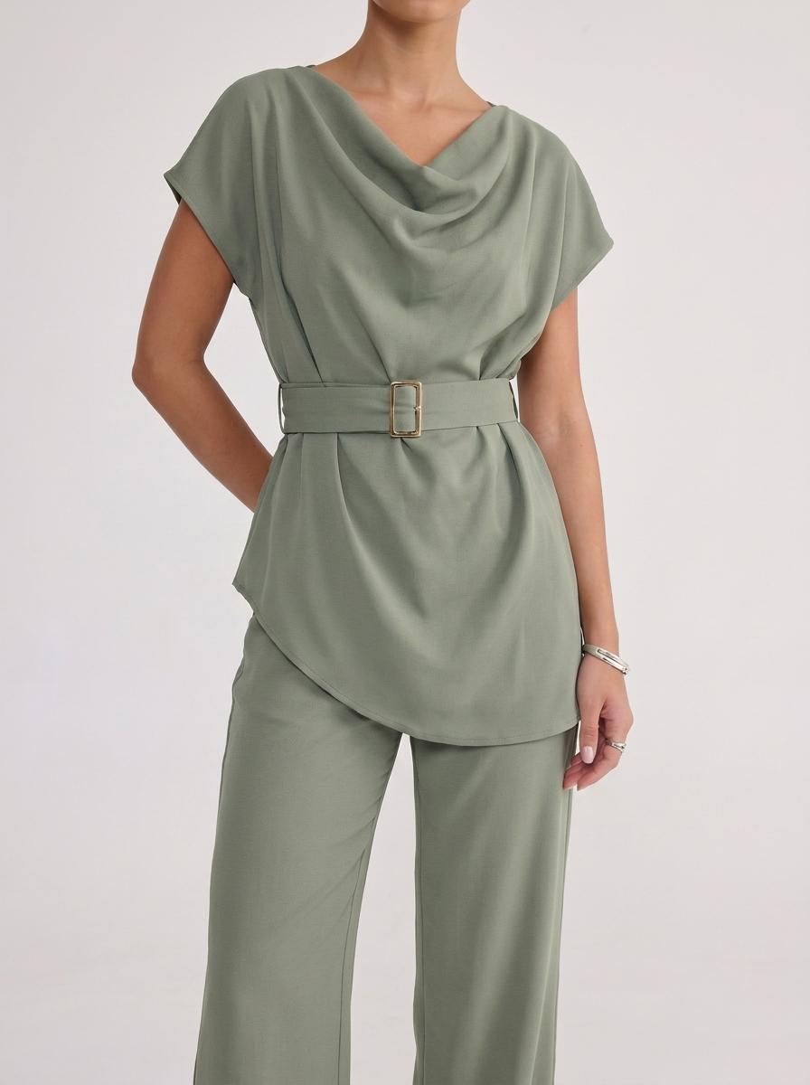 The Cowl Co-Ord - Light Sage