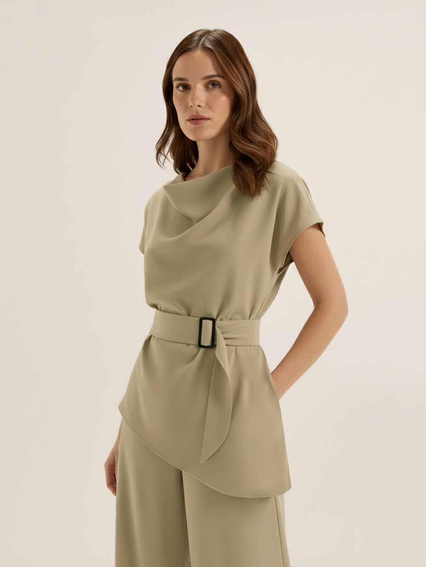 The Cowl Co-Ord - Mocha