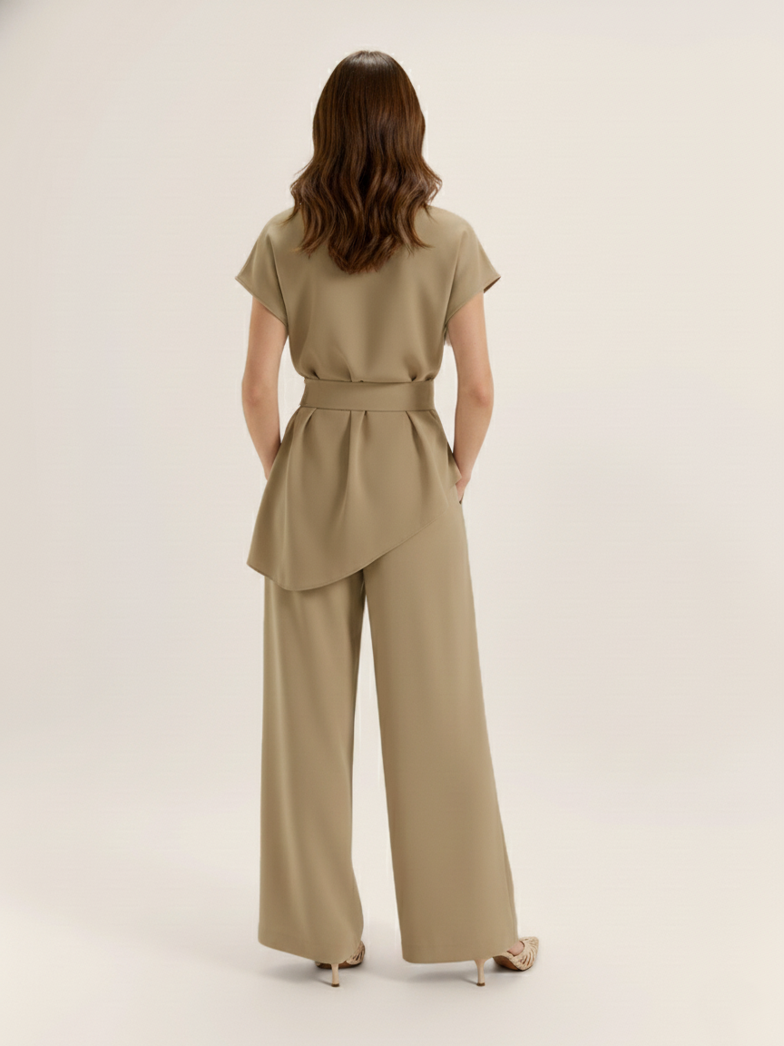 Cowl Neck Co-Ord Set - Mocha