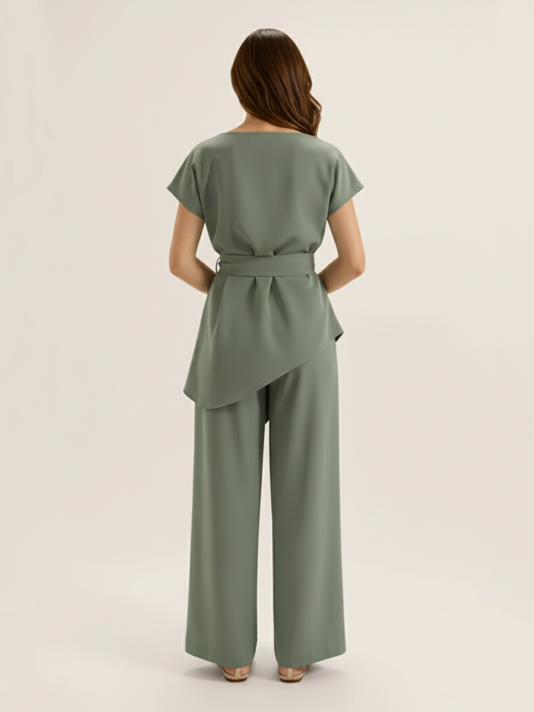 Cowl Neck Co-Ord Set - Sea Green