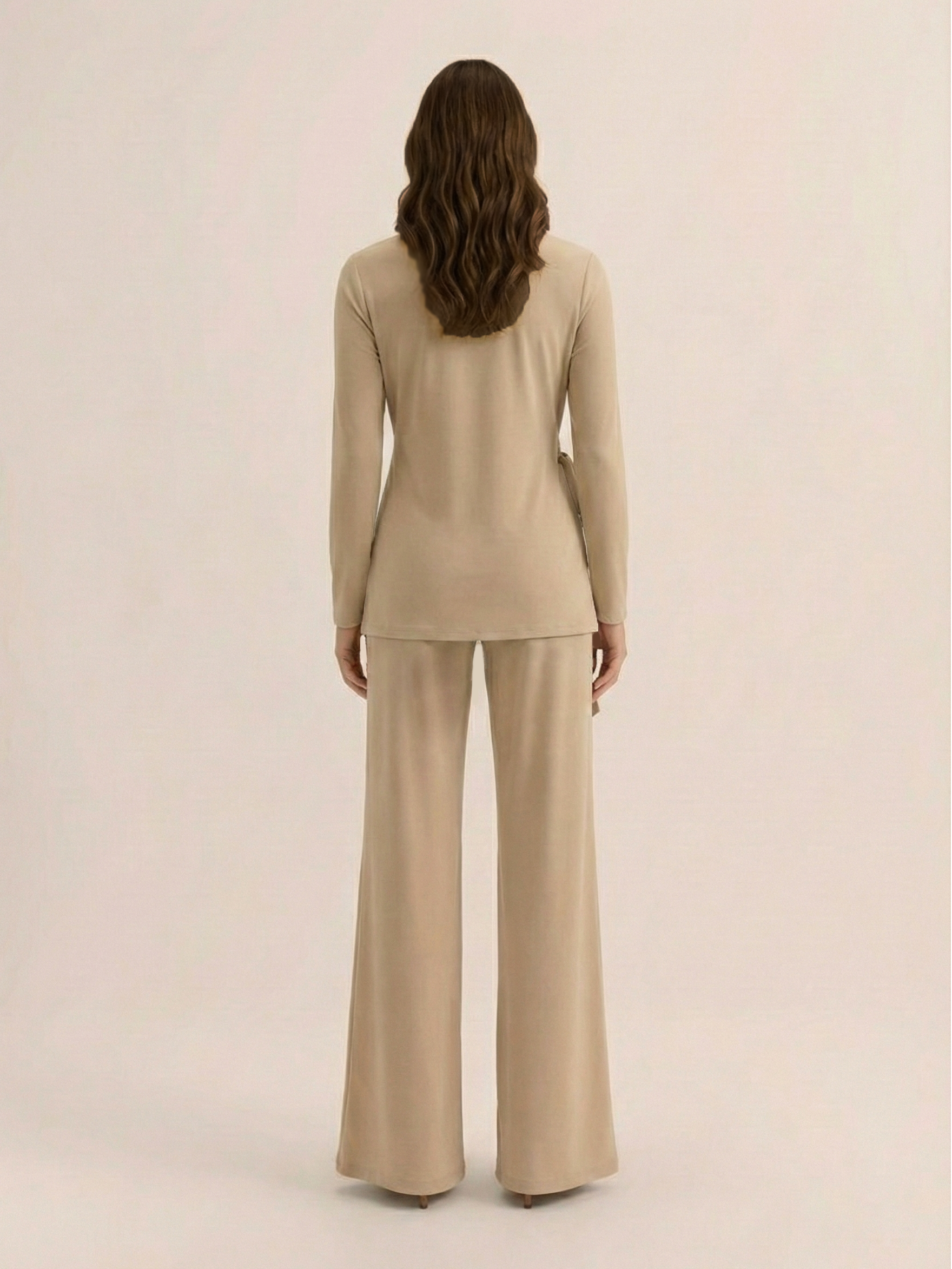 The Wrap Co-Ord - Beige