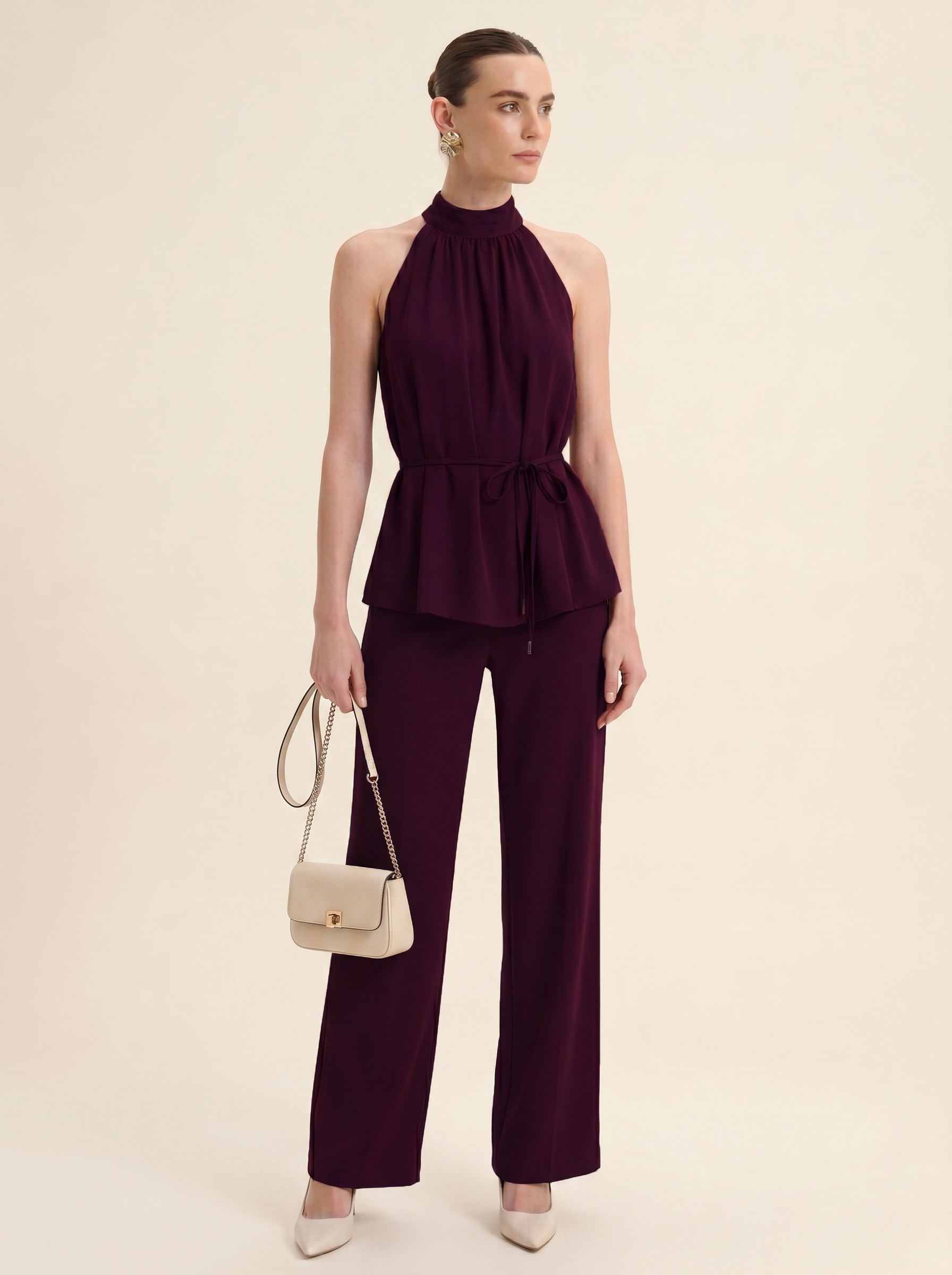 The Halter Co-ord - Wine
