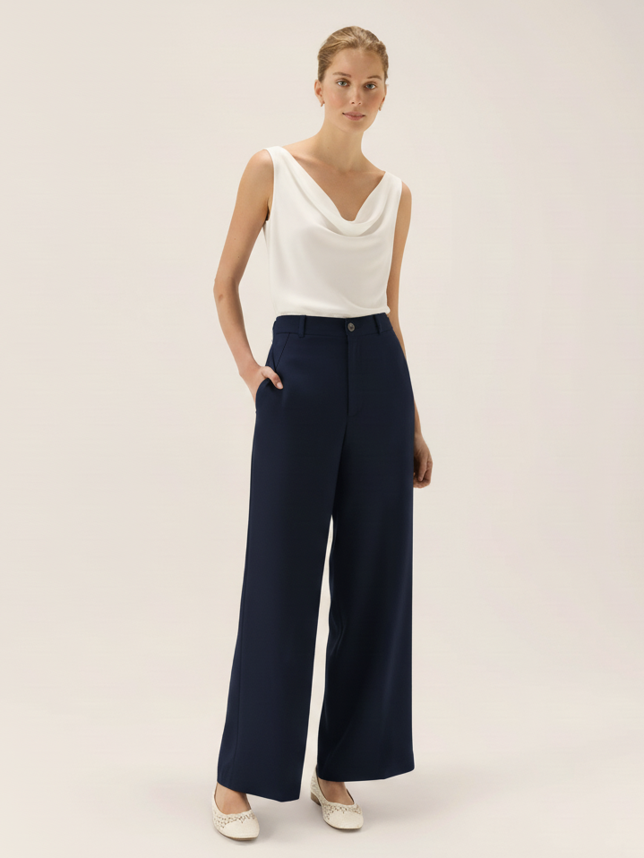Wide Leg Pant - Navy