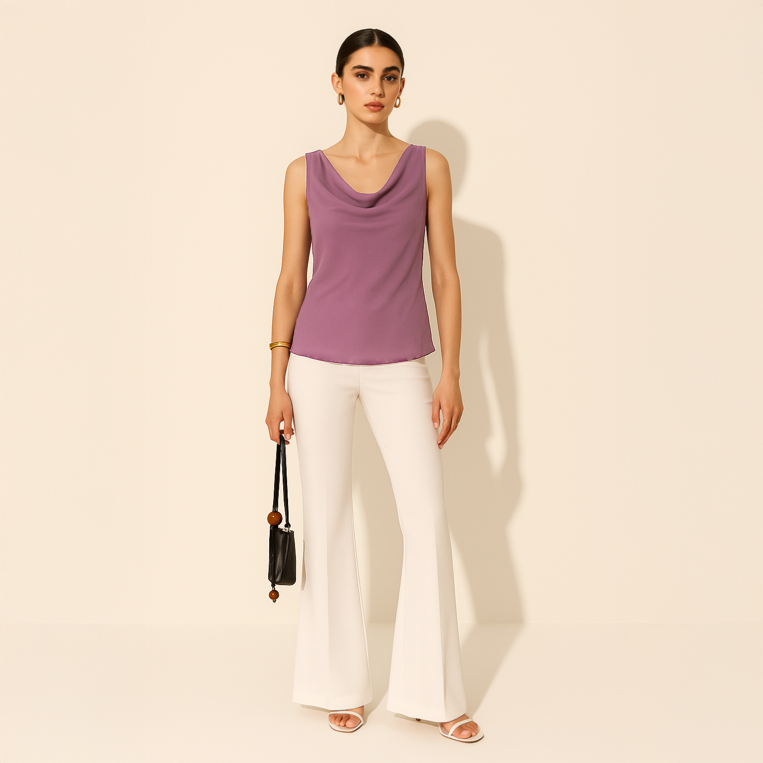 Cowl Neck Top - Lavender