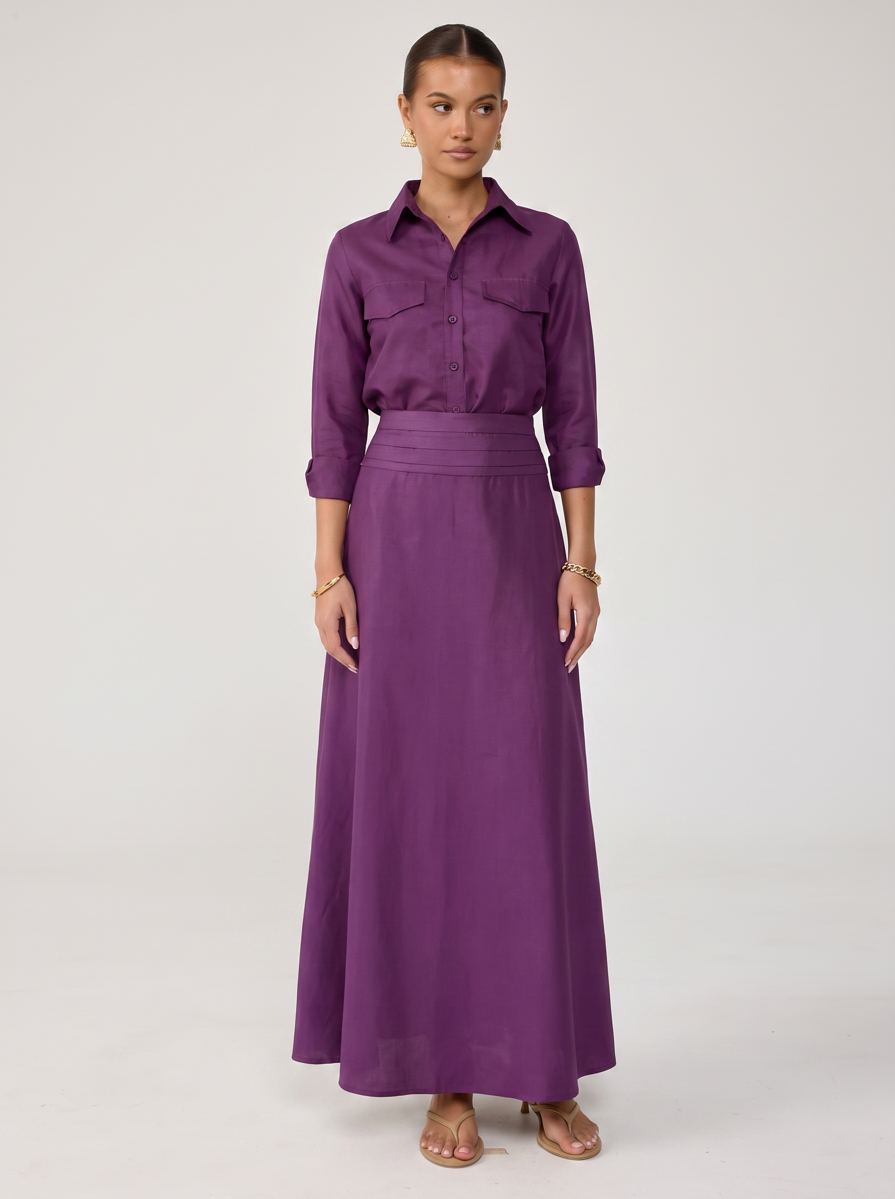 The Skirt Co-ord - Plum