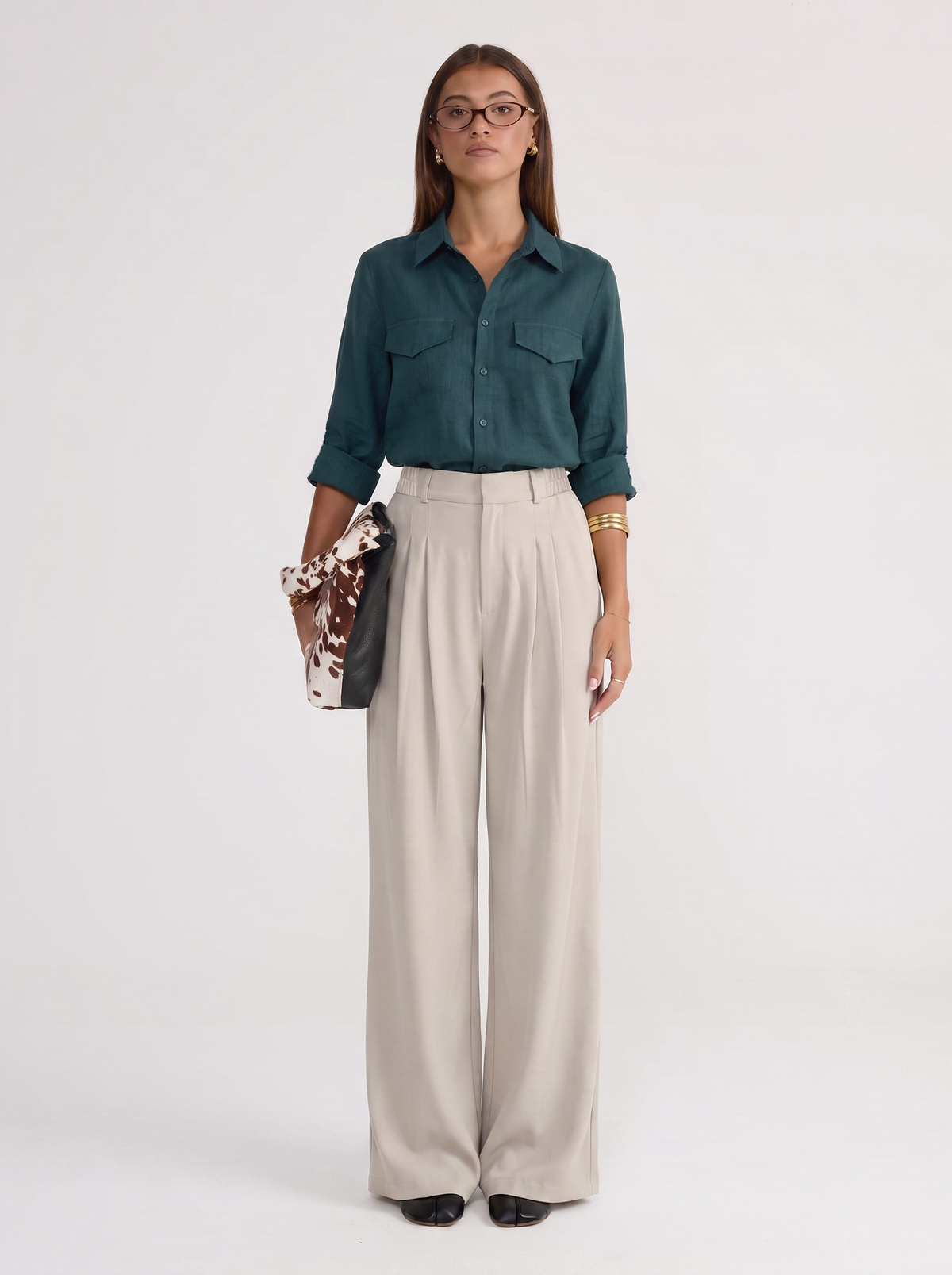 Classic Wide-Leg Pant - Beige