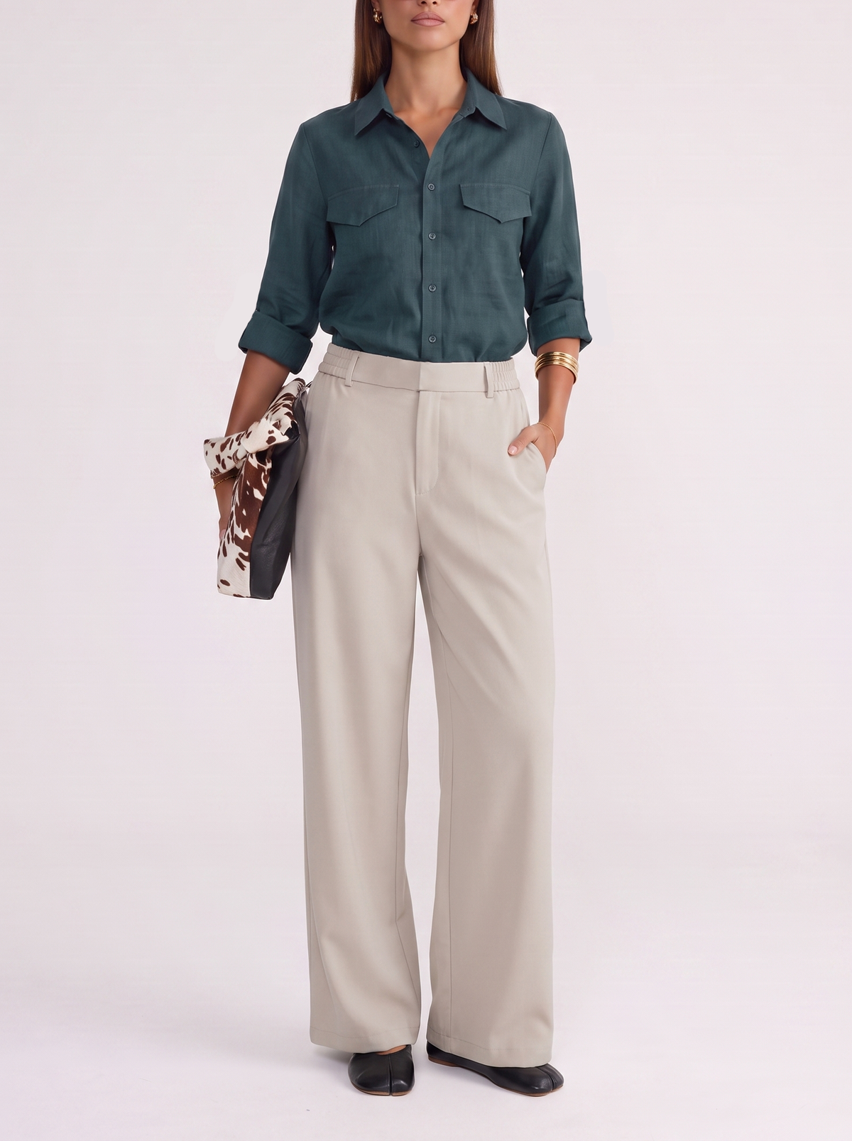 Classic Wide-Leg Pant - Beige