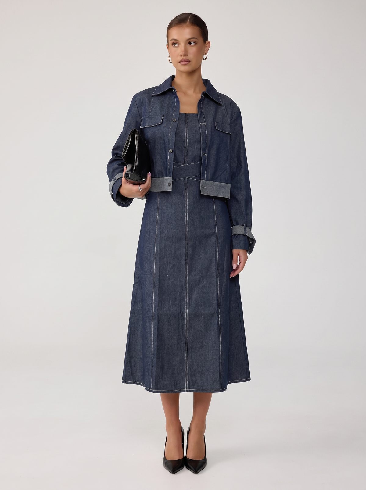 Denim Midi Dress - Indigo