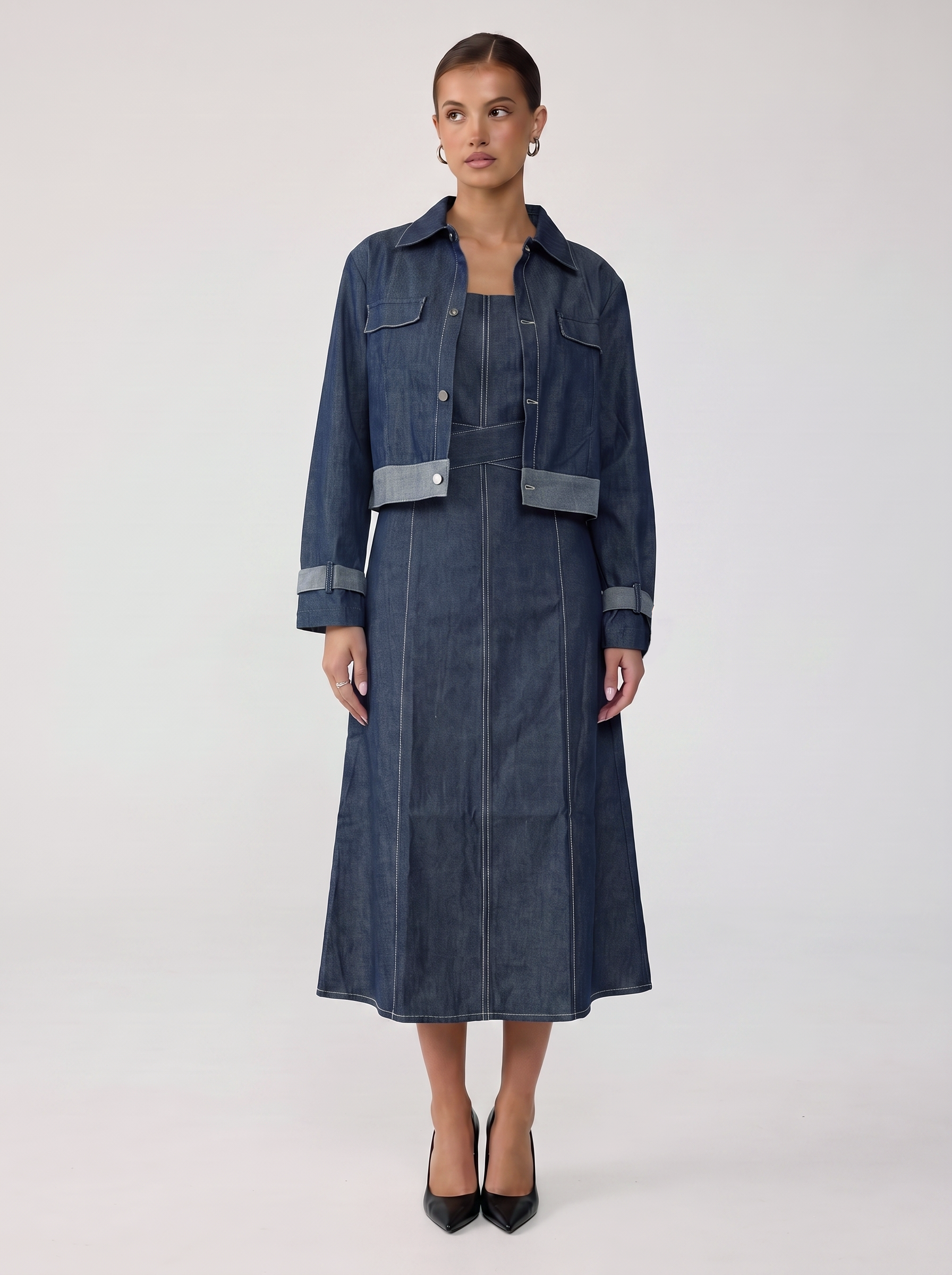 Denim Midi Dress - Indigo