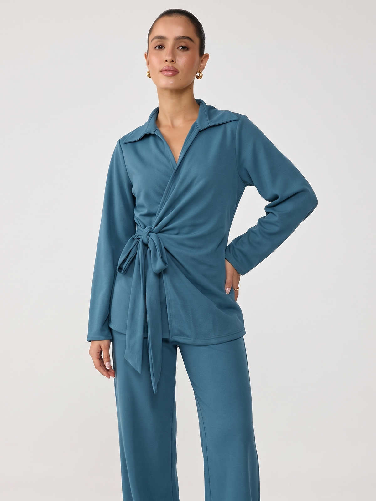 The Wrap Co-Ord - Ocean Blue