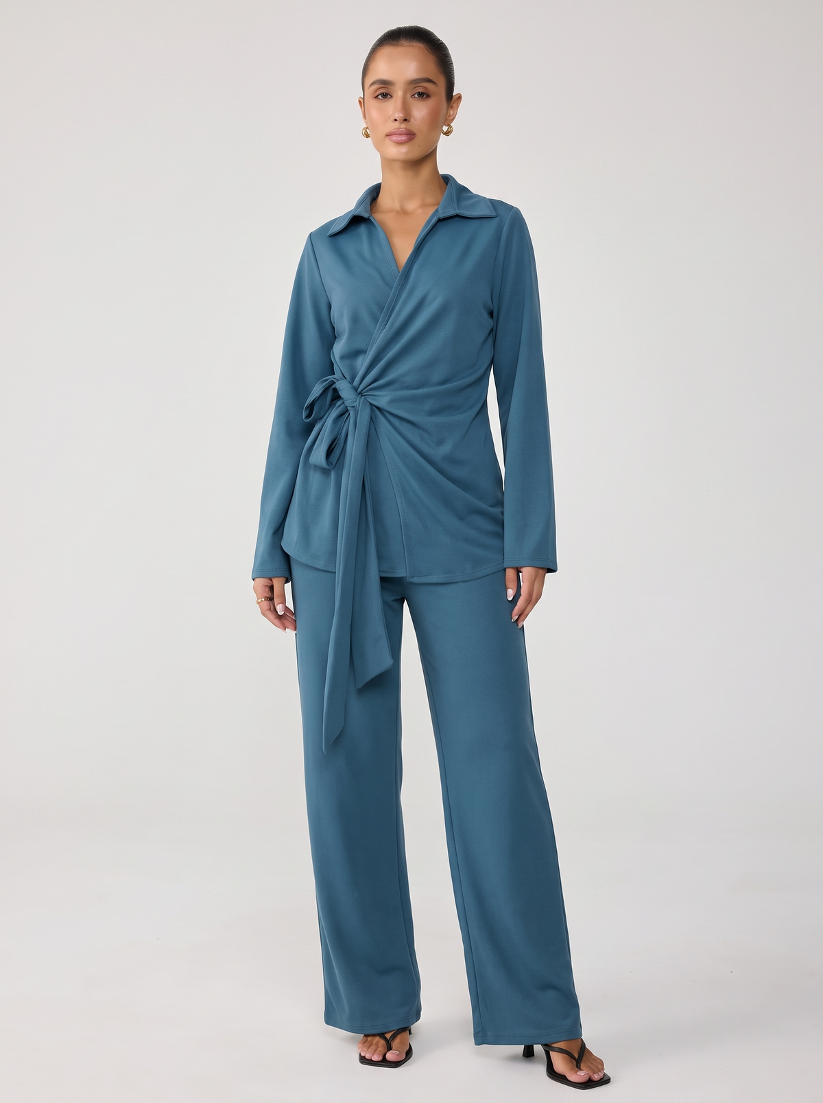 The Wrap Co-Ord - Ocean Blue