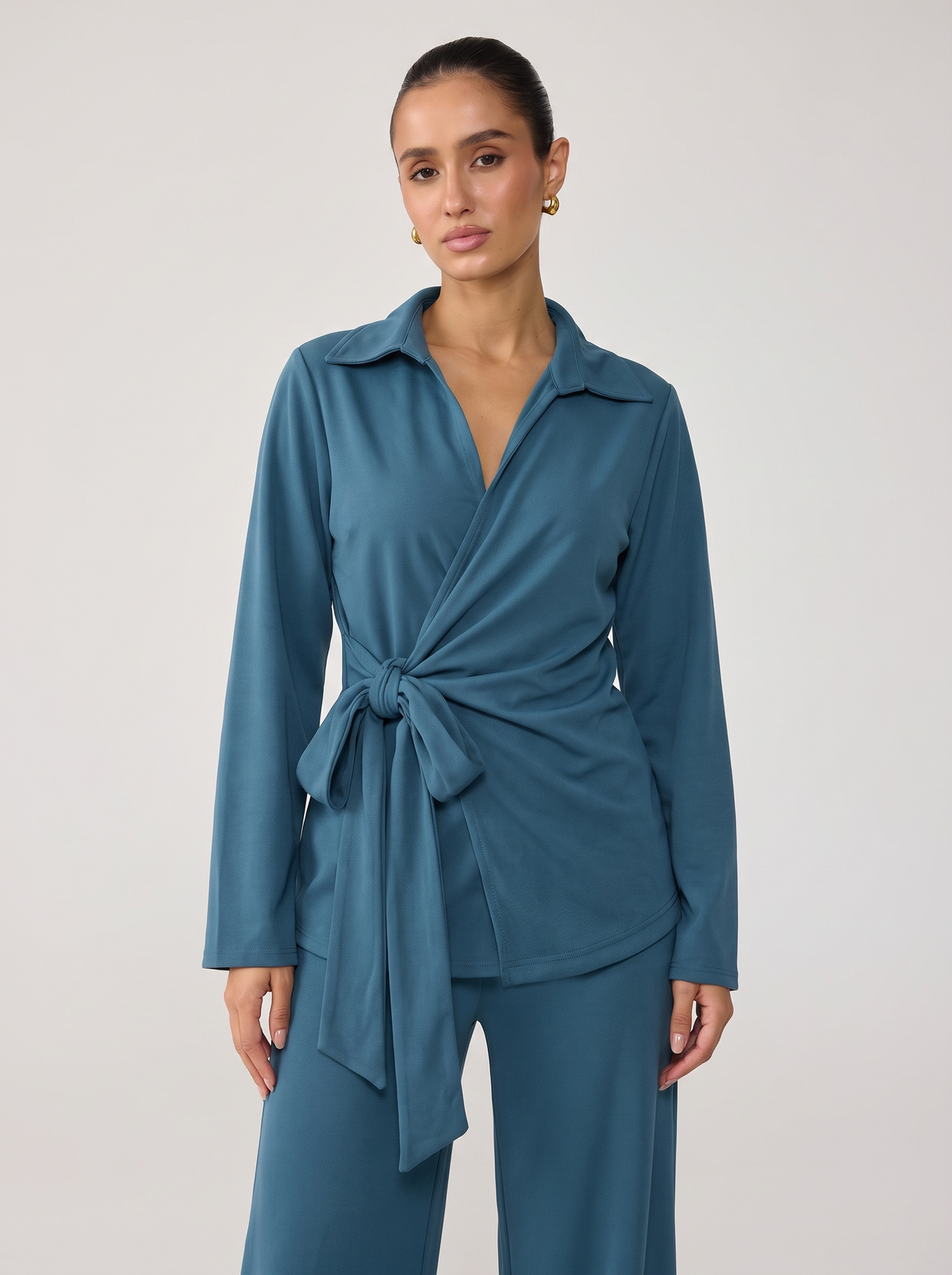 The Wrap Co-Ord - Ocean Blue