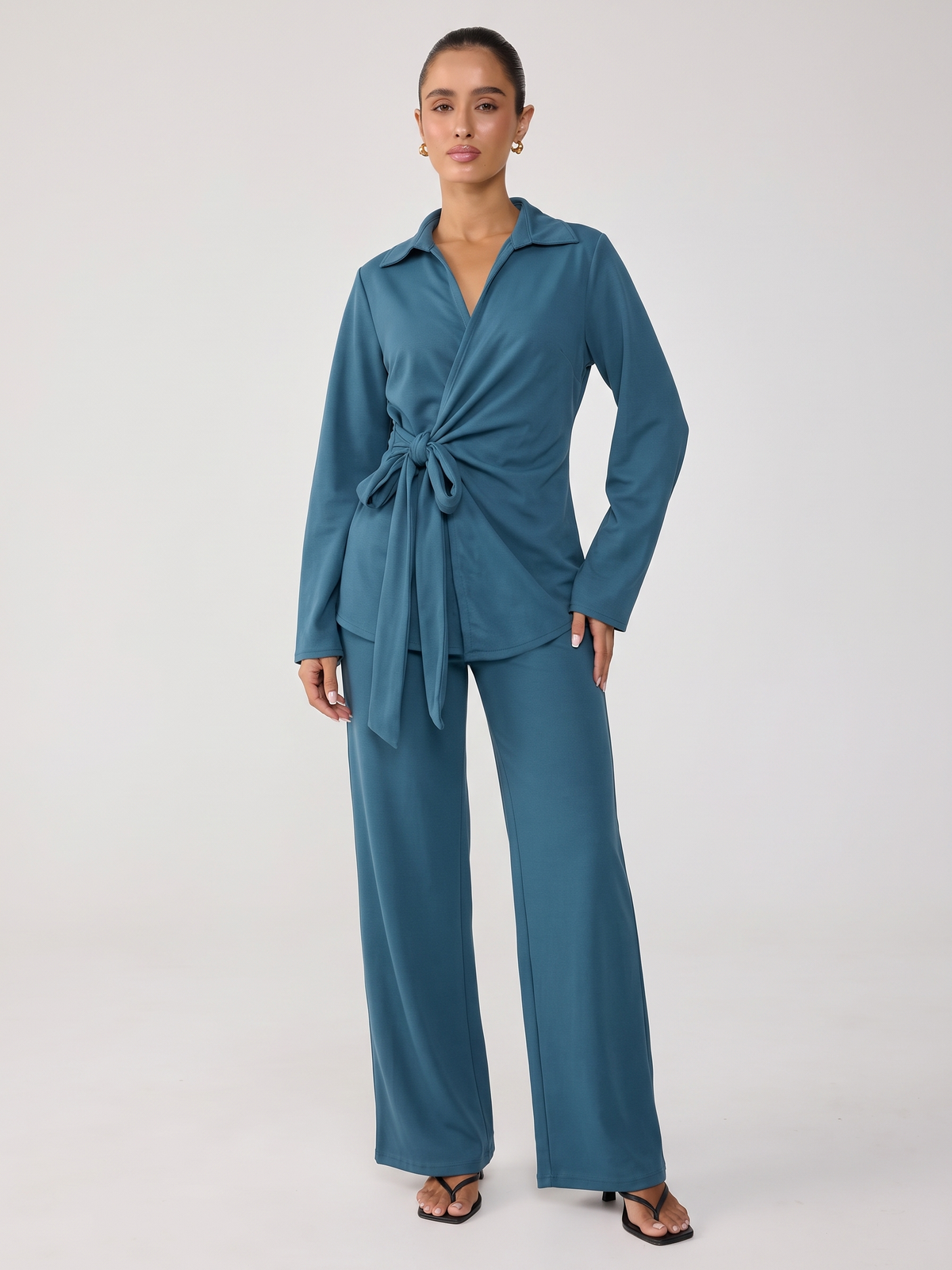 The Wrap Co-Ord - Ocean Blue